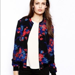 FRENCH CONNECTION Floral Bomber Jacket S/M